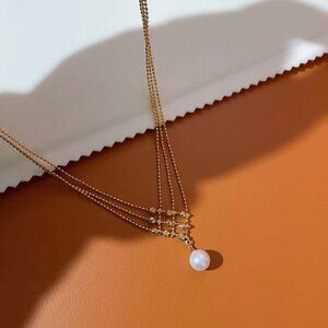 18K Gold-Plated Beanie Necklace with Edison Pearls